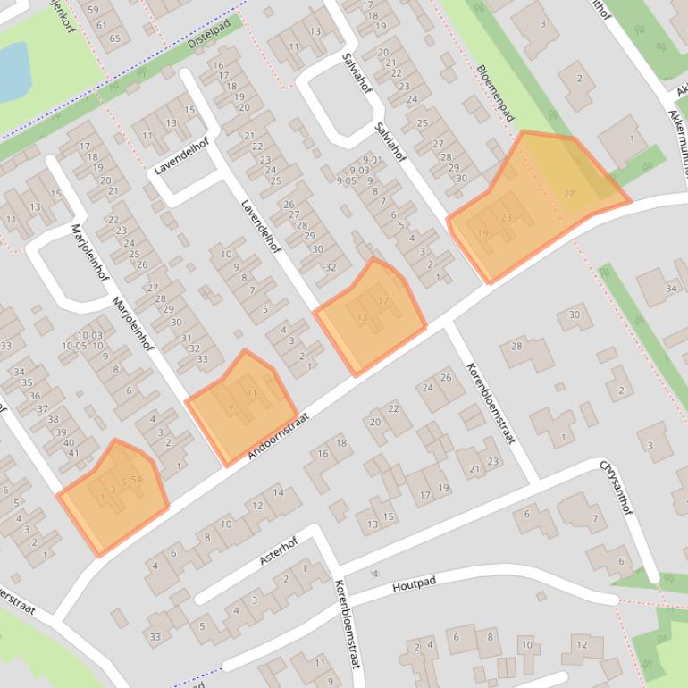 Kaart van postcodegebied 5482PB.