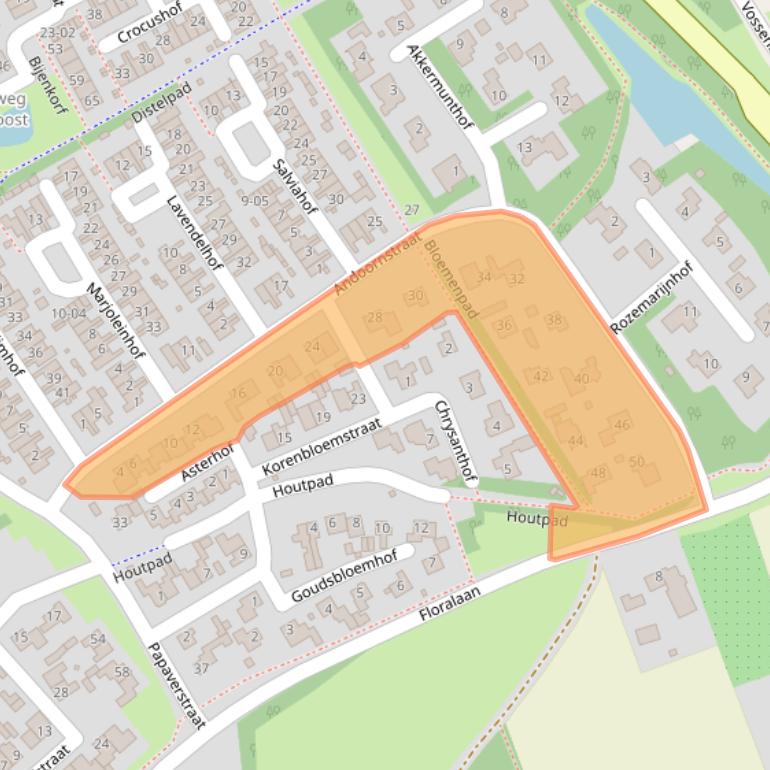 Kaart van postcodegebied 5482PC.