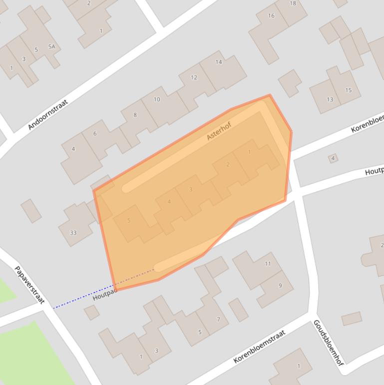 Kaart van postcodegebied 5482PG.