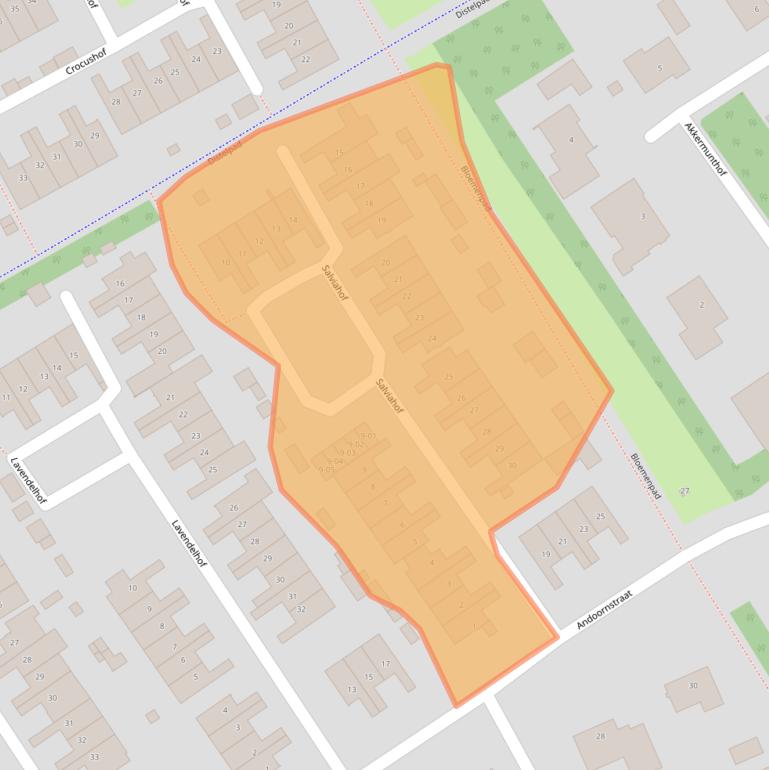 Kaart van postcodegebied 5482PK.