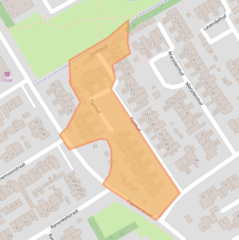 Kaart van postcodegebied 5482PN.