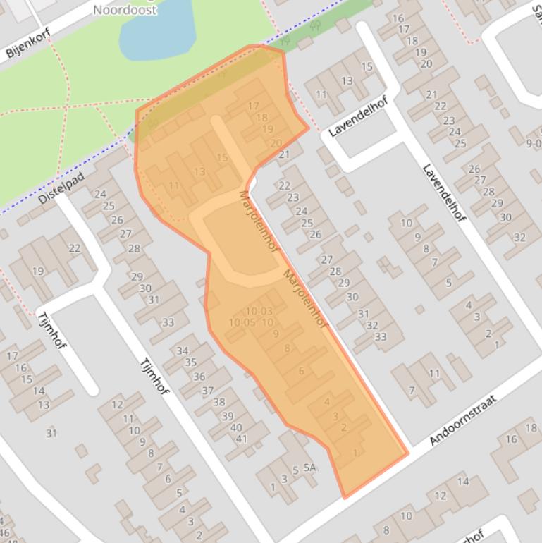 Kaart van postcodegebied 5482PR.