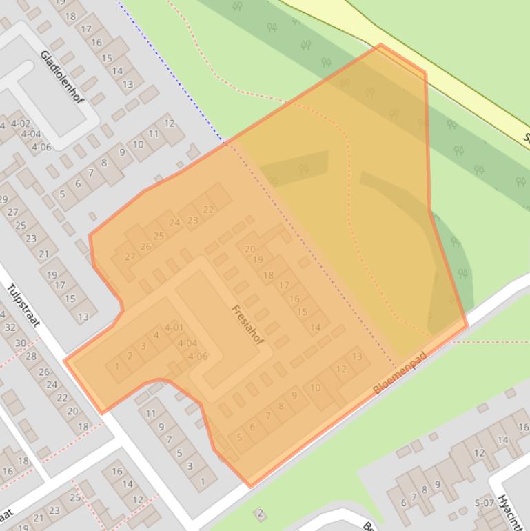 Kaart van postcodegebied 5482RA.