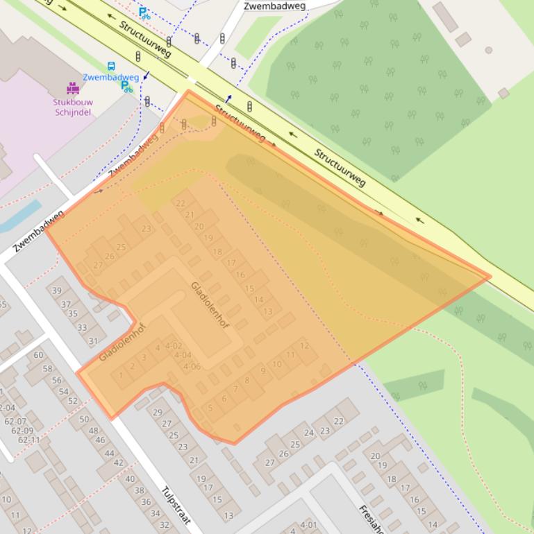 Kaart van postcodegebied 5482RB.