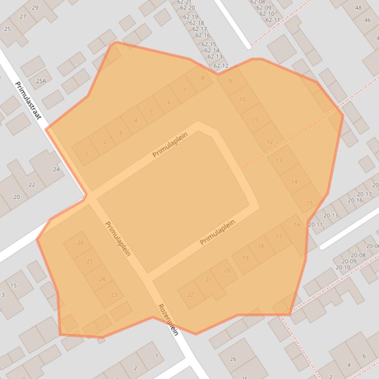 Kaart van postcodegebied 5482RK.