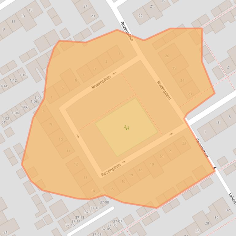 Kaart van postcodegebied 5482RL.