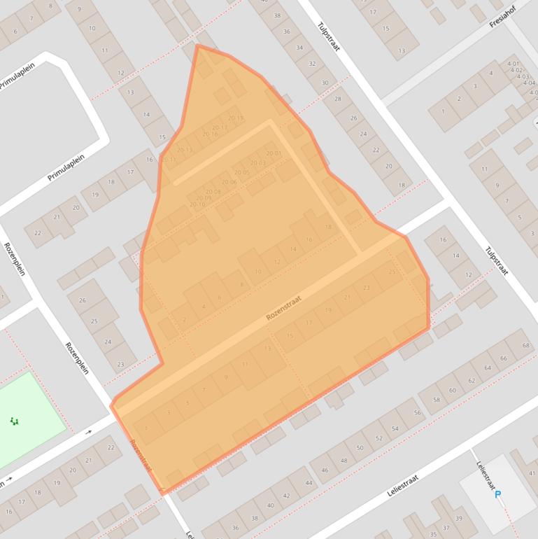 Kaart van postcodegebied 5482RM.
