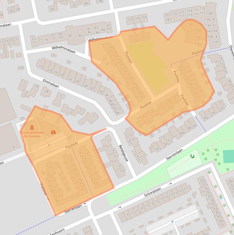 Kaart van postcodegebied 5482SX.