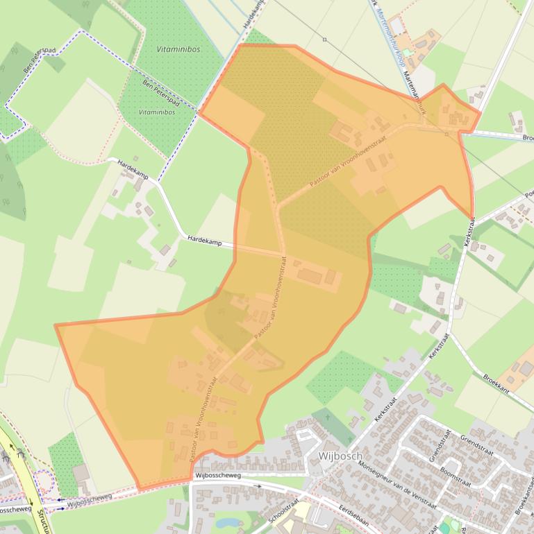 Kaart van postcodegebied 5482VA.