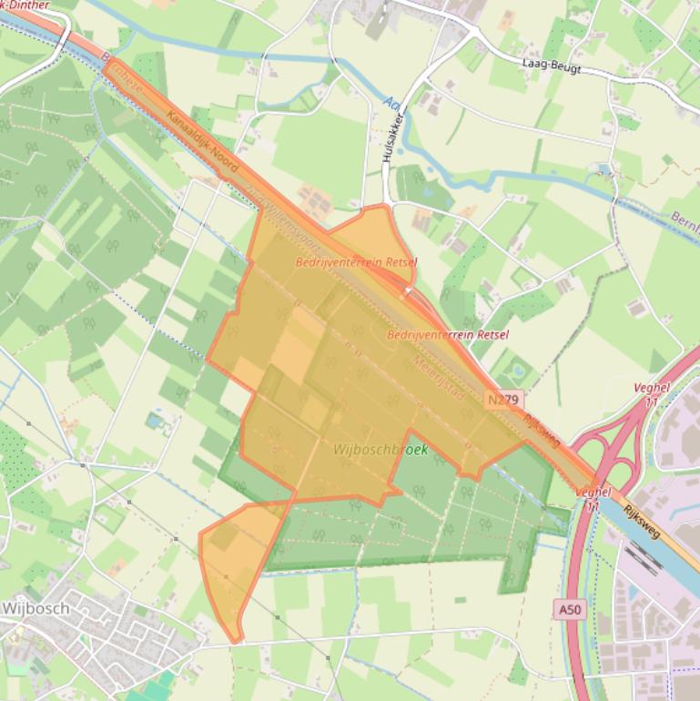 Kaart van postcodegebied 5482VH.