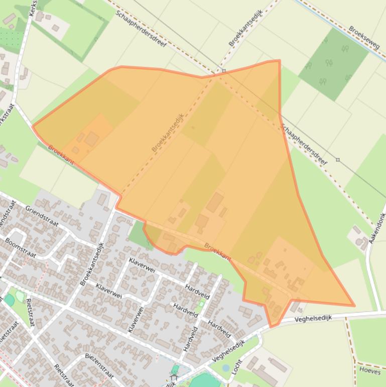 Kaart van postcodegebied 5482VJ.