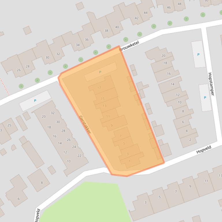 Kaart van postcodegebied 5482WJ.