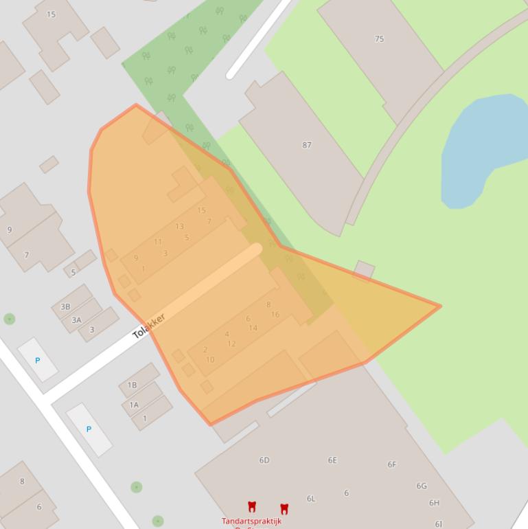 Kaart van postcodegebied 5482WM.