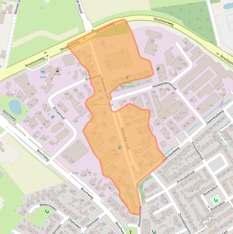 Kaart van postcodegebied 5482WZ.