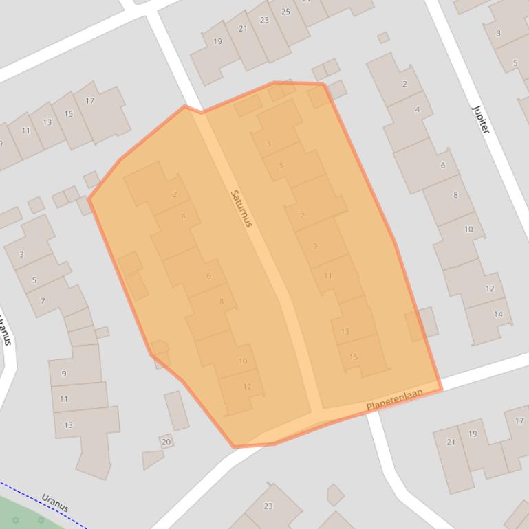 Kaart van postcodegebied 5482XE.