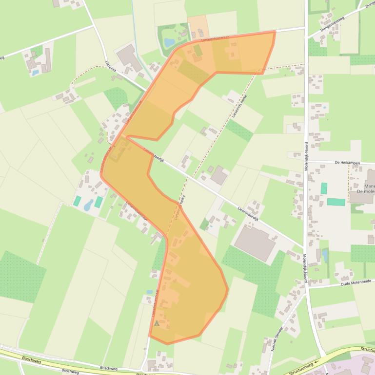 Kaart van postcodegebied 5482ZG.