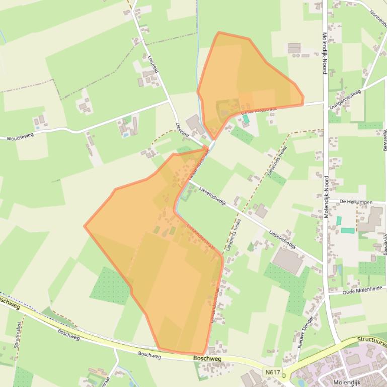 Kaart van postcodegebied 5482ZH.