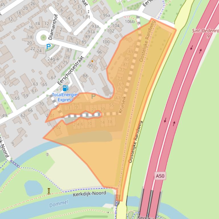 Kaart van postcodegebied 5491AH.