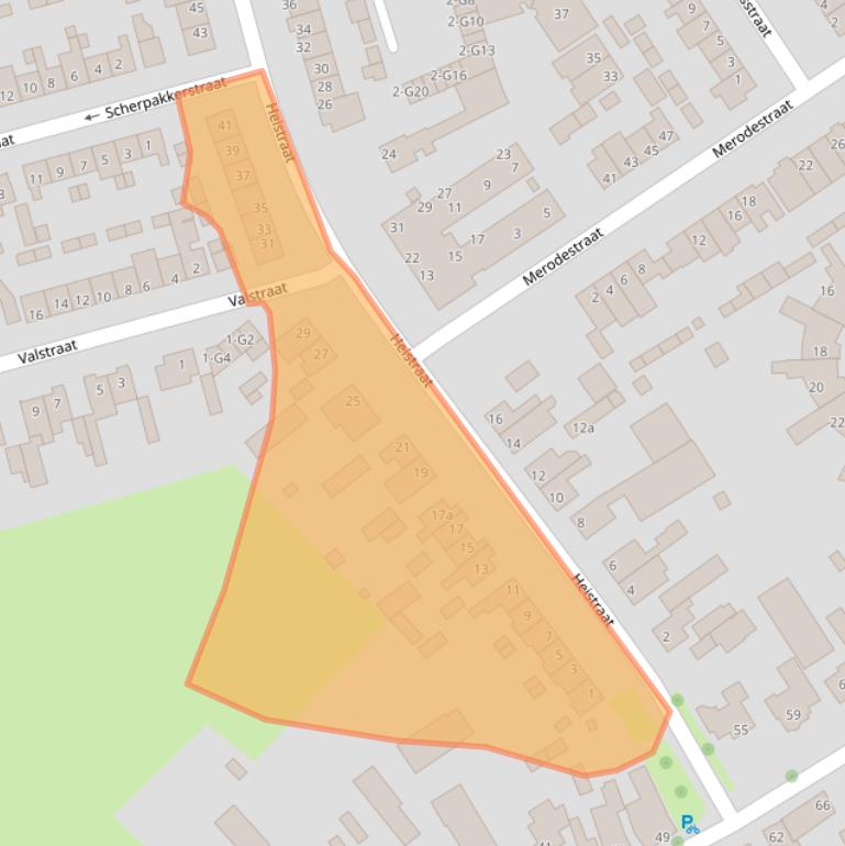 Kaart van postcodegebied 5491BA.