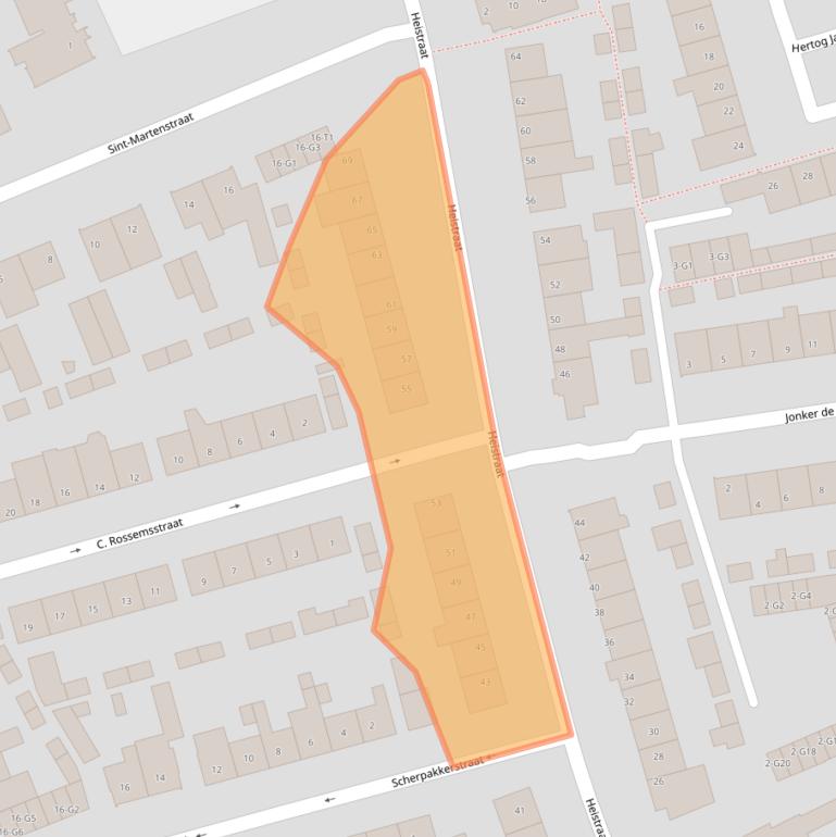 Kaart van postcodegebied 5491BB.