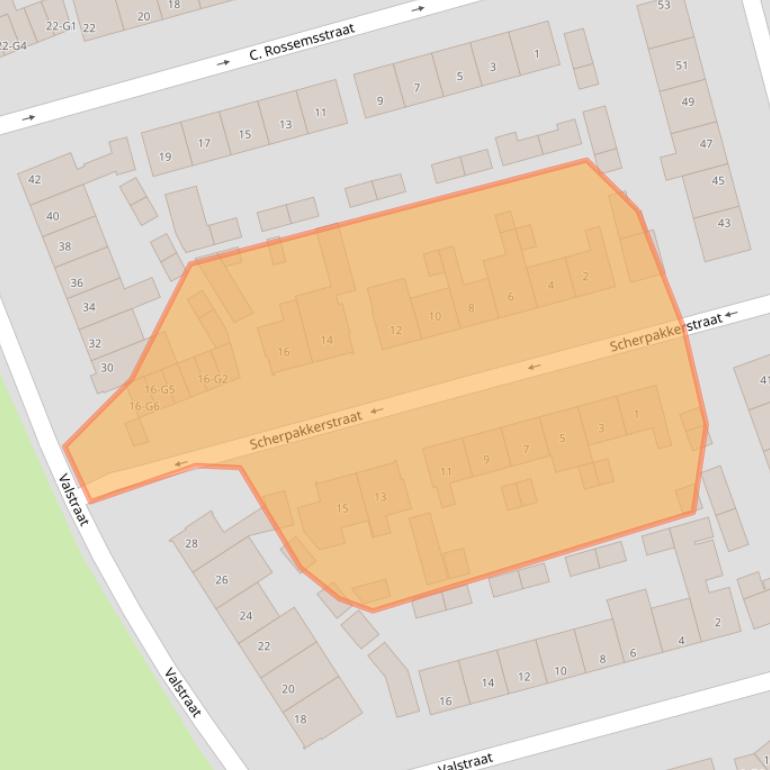 Kaart van postcodegebied 5491BE.