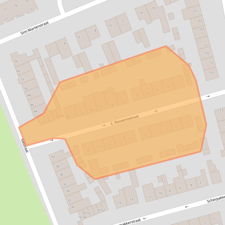 Kaart van postcodegebied 5491BG.