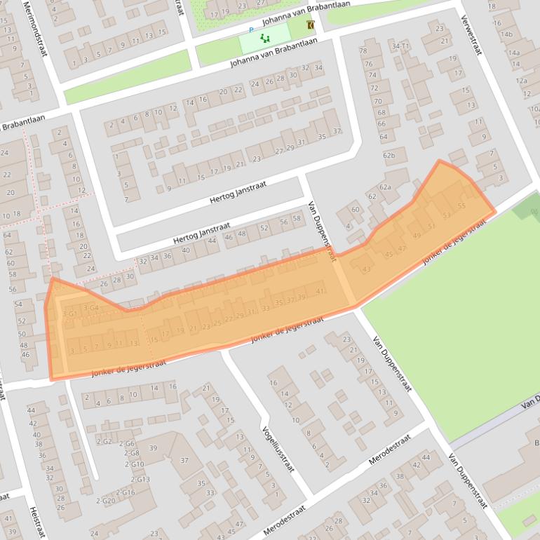 Kaart van postcodegebied 5491BP.
