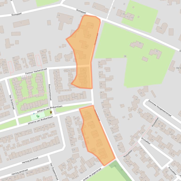 Kaart van postcodegebied 5491BX.