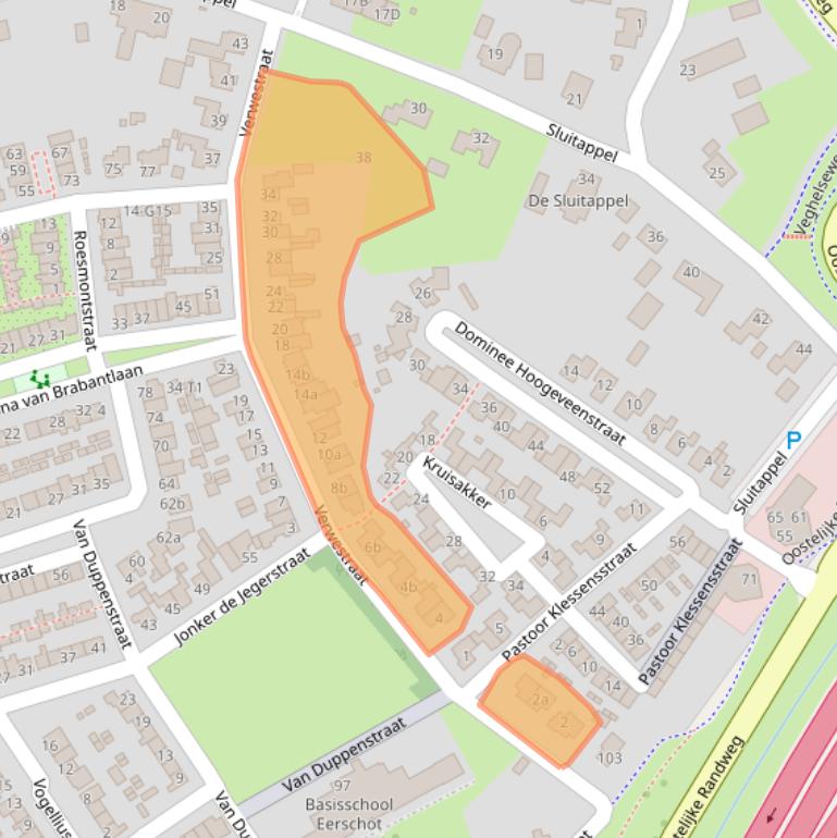 Kaart van postcodegebied 5491BZ.