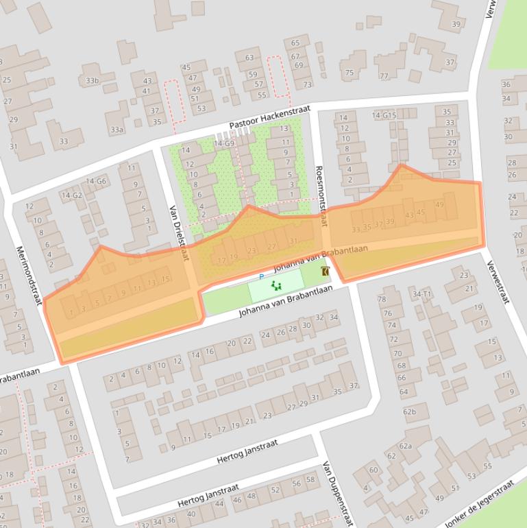 Kaart van postcodegebied 5491CA.