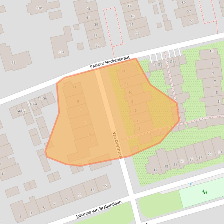 Kaart van postcodegebied 5491CD.