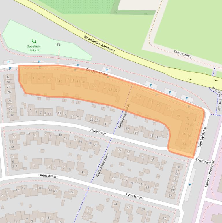 Kaart van postcodegebied 5491CW.