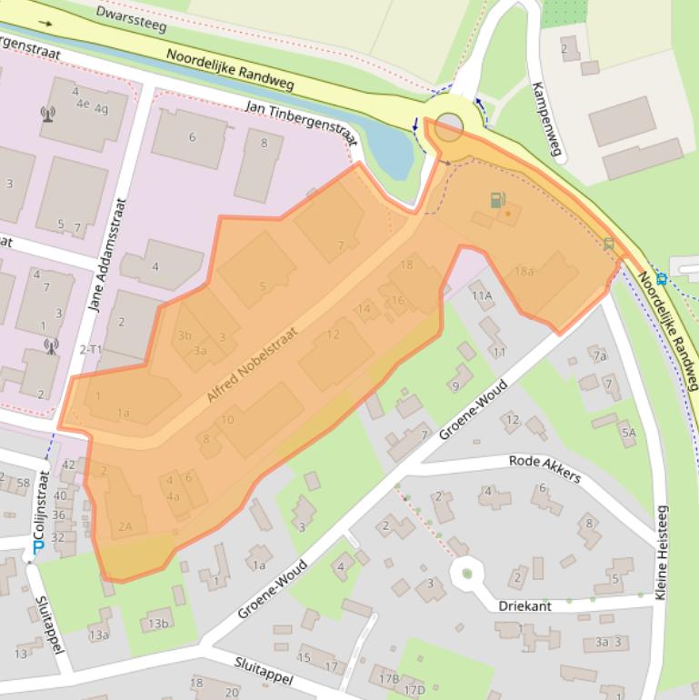 Kaart van postcodegebied 5491DB.