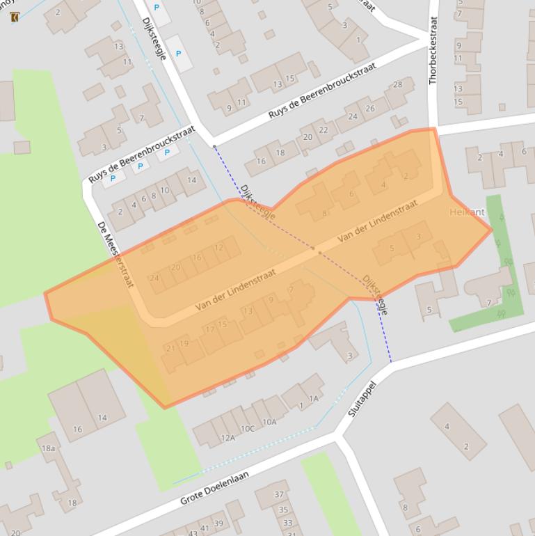 Kaart van postcodegebied 5491DZ.