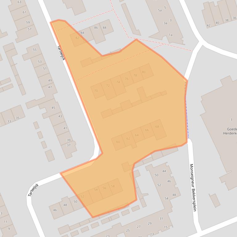 Kaart van postcodegebied 5491EL.
