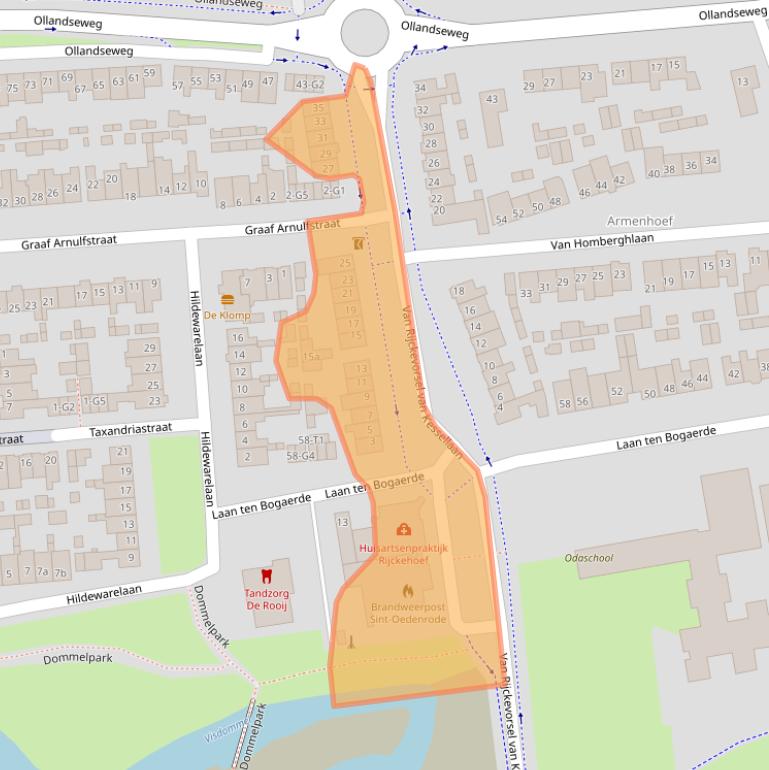 Kaart van postcodegebied 5491GD.