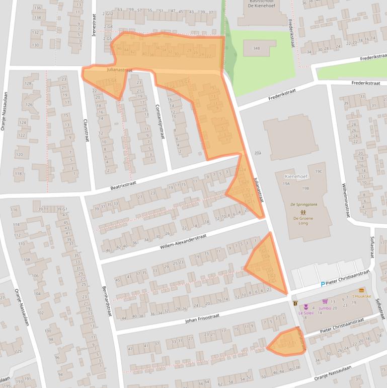Kaart van postcodegebied 5491JZ.