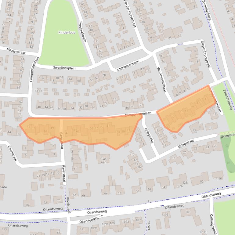 Kaart van postcodegebied 5491LB.