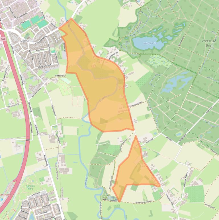 Kaart van postcodegebied 5491PC.