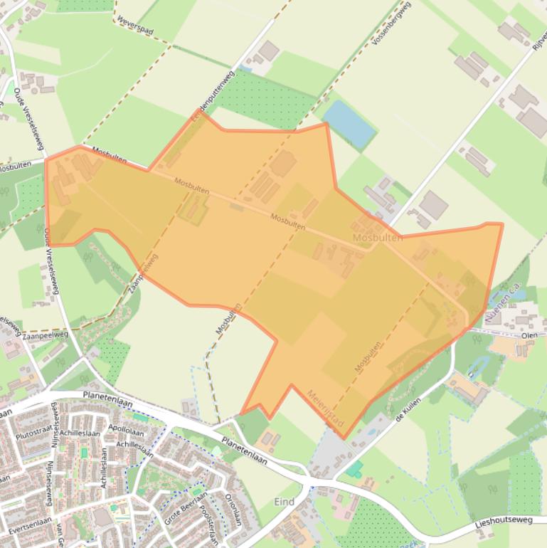 Kaart van postcodegebied 5491PH.