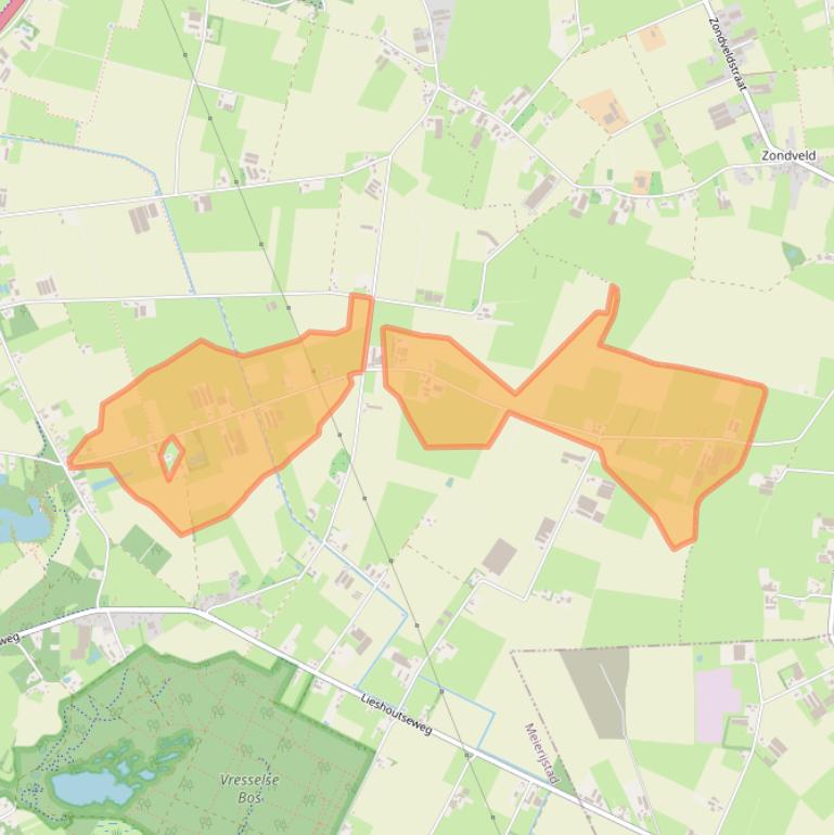 Kaart van postcodegebied 5491RB.