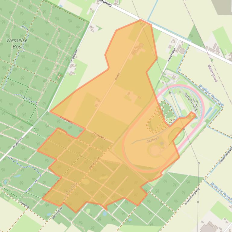Kaart van postcodegebied 5491RK.