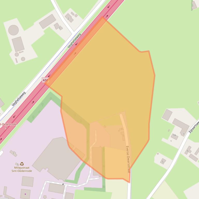 Kaart van postcodegebied 5491SE.