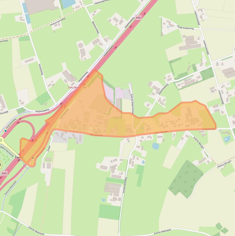 Kaart van postcodegebied 5491SR.