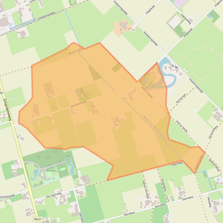 Kaart van postcodegebied 5491TJ.