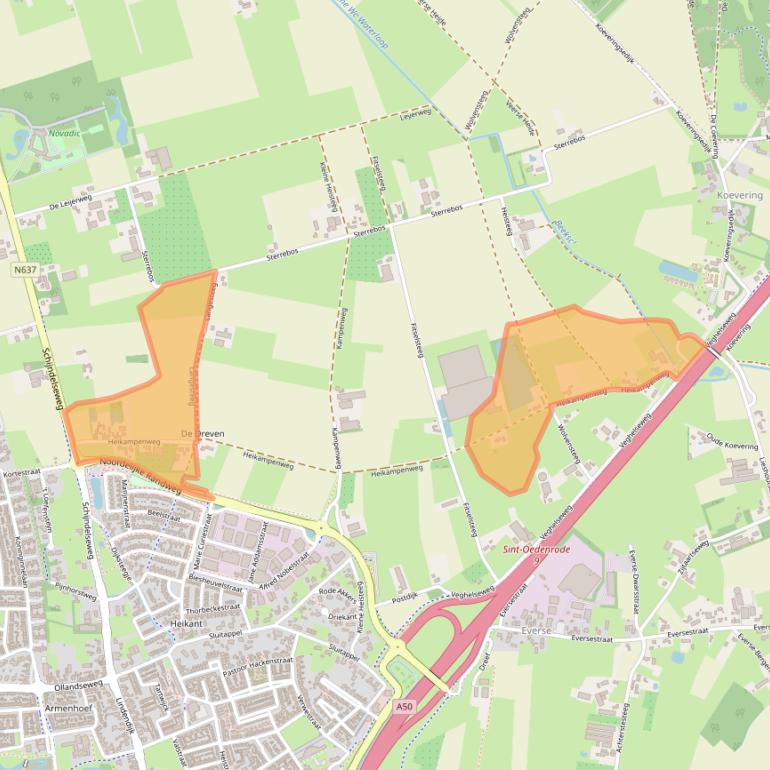 Kaart van postcodegebied 5491TP.