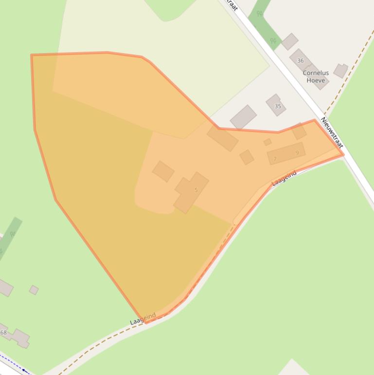 Kaart van postcodegebied 5491XH.