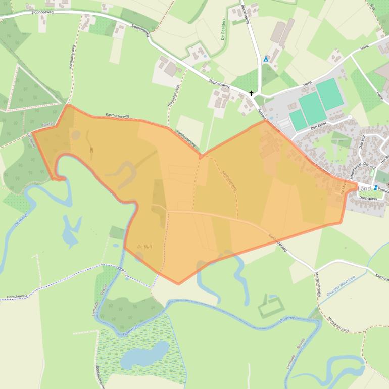 Kaart van postcodegebied 5491XM.