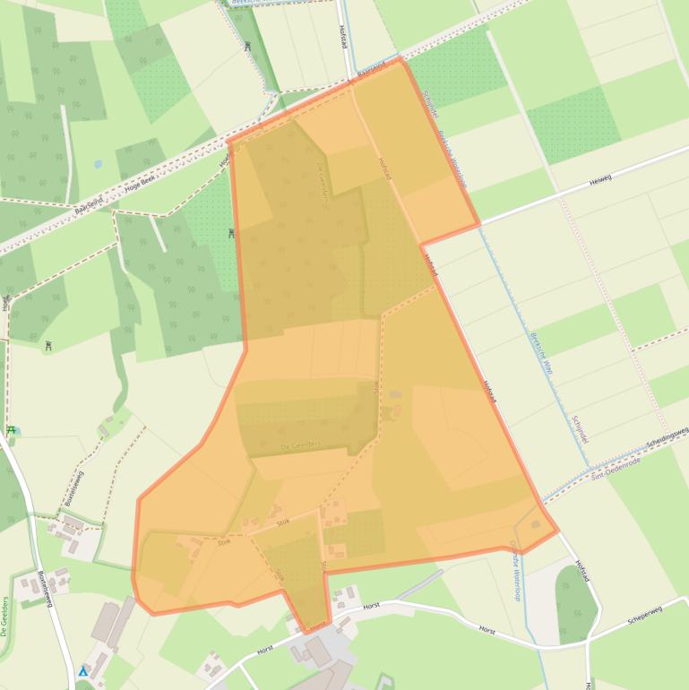 Kaart van postcodegebied 5491XV.