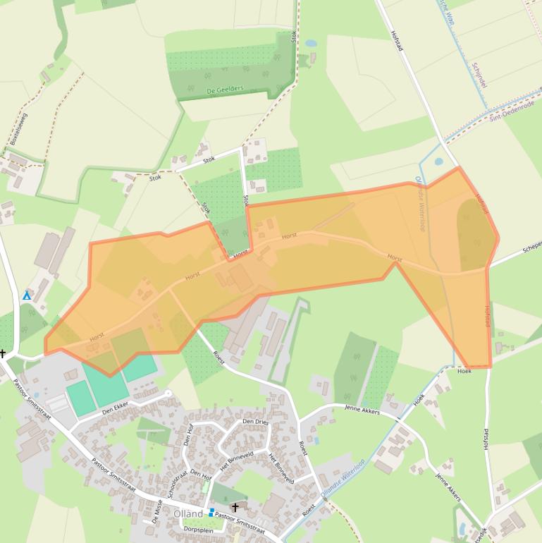 Kaart van postcodegebied 5491XW.